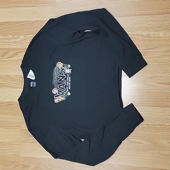 Junior' Vans Chasin Blkoms Long Sleeve  Cropped Top size X-Large - Picture 4 of 7